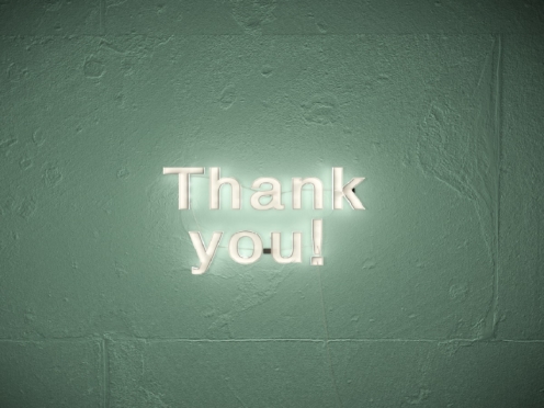 Feedback sign saying thank you